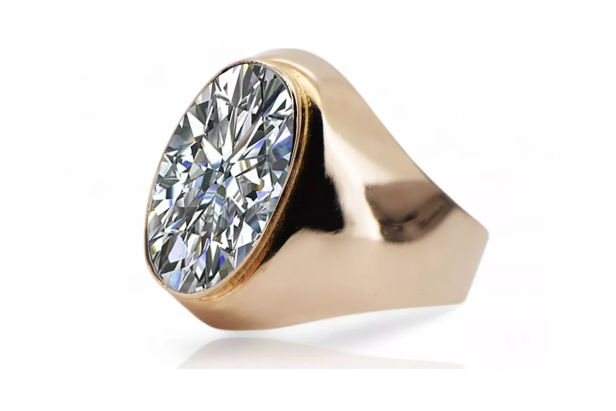 Kubické zirkonie. Originální produkt vinobraní 14k s růžovým zlatým kroužkem vintage unikátní VRC077